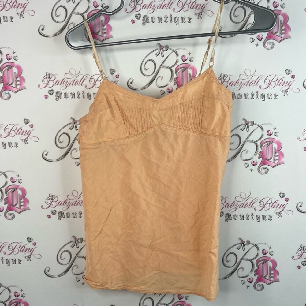 Old navy camisole cami peach orange light nude Women's Tan Spaghetti Strap Top